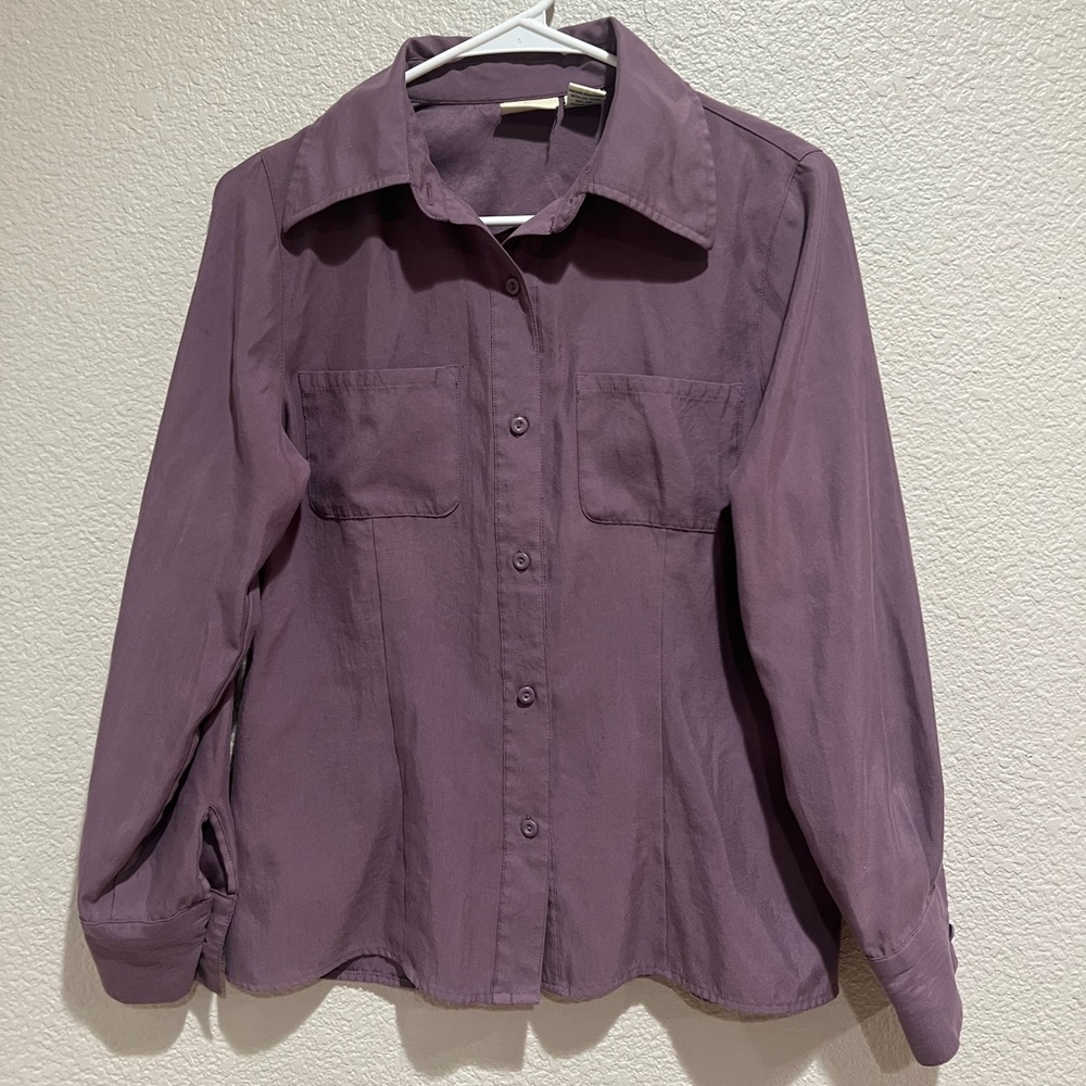 Hillard & Hanson Purple Button Up Shirt, S